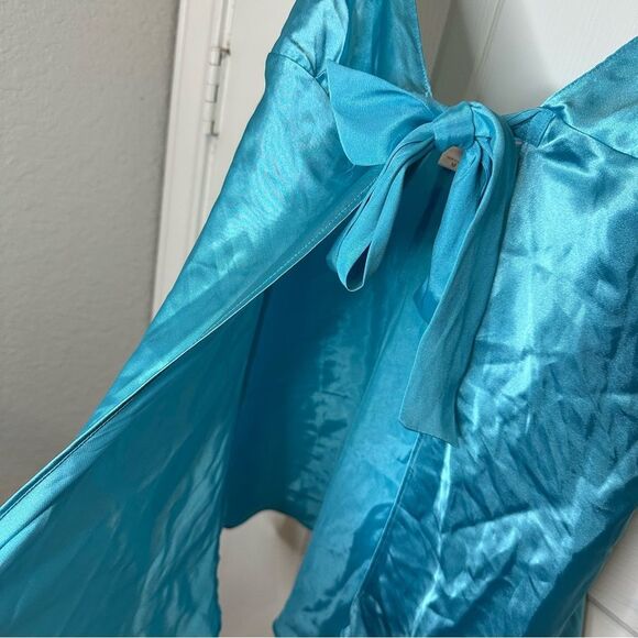 Y2K Victoria’s Secret Blue Tie Front Teddy Lingerie Cami Slip Top Sz M Feminine - Picture 2 of 6